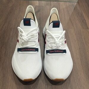Band New New Balance Roav in White w/cream backing